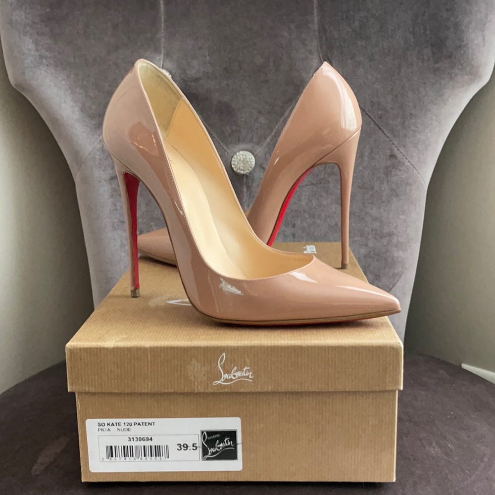 Christian Louboutin So Kate Nude Patent Leather